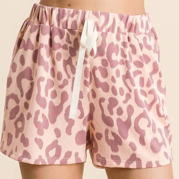 BiBi Leopard Shorts with Twill Tape Drawstring - Picture 1 of 11